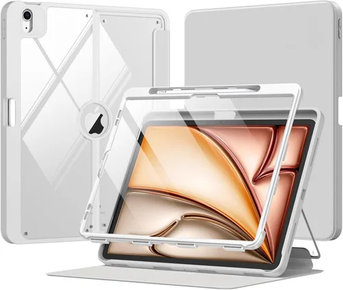 Miniatura 23 de MoKo Funda para iPad Air de 11 pulgadas 7ª/6ª generación M3/M2 2025/2024, iPad Air 5ª/4ª generación de 10.9 pulgadas 2022/2020 con soporte