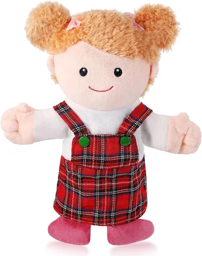 Miniatura 24 de 1 pieza de marionetas de mano familiares de 12 pulgadas, abuelos, mamá y papá, hermano y hermana, marionetas de mano de peluche para niños, juguetes