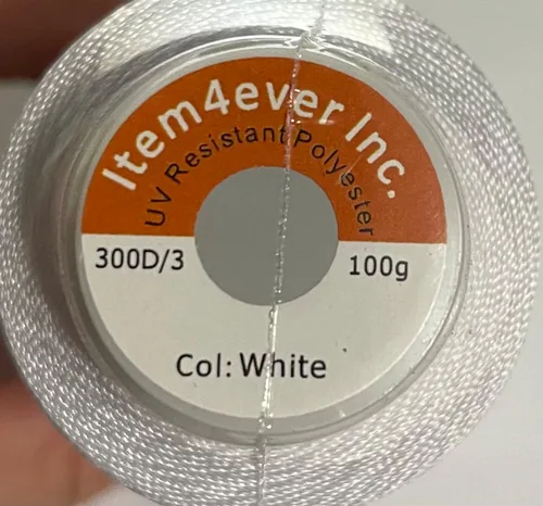 Miniatura 2 de Hilo de poliéster resistente a los rayos UV para tapizado de piel exterior, marca ITEM4EVER, Blanco, L