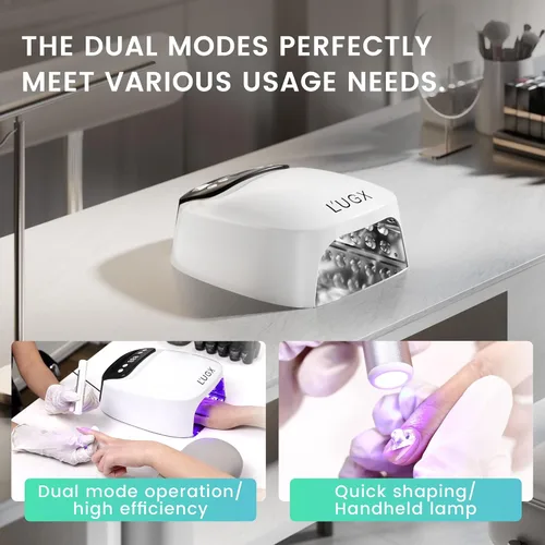 Miniatura 2 de L'UGX Lámpara de uñas LED UV 2 en 1, luz UV para uñas de gel, secadora de uñas con luz de gel de mano para esmalte de uñas, perfecta para manicura
