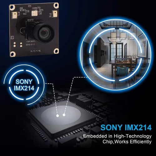 Miniatura 3 de Módulo de cámara USB de gran angular de 13 MP con micrófono para computadora 100 grados sin distorsión lente cámara web mini UVC USB2.0 PC cámara