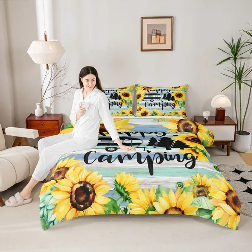 Miniatura 14 de Juego de edredón de pavo real en acuarela tamaño King, elegante y hermoso juego de ropa de cama edredón de plumas azules de 3 piezas para niños