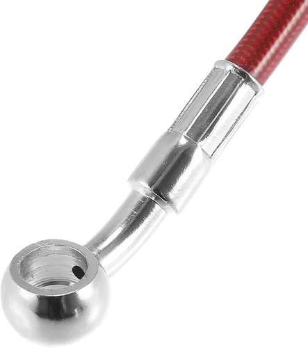 Miniatura 7 de Motoforti 51.18 pulgadas de longitud 0.394 in ID motocicleta línea de freno hidráulico tubo de manguera de aceite de acero inoxidable trenzado cable