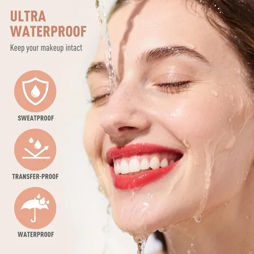 Miniatura 4 de FV Paquete de 2 bases de maquillaje líquidas, impermeables y ligeras, acabado natural con cobertura media, base hidratante para piel seca y normal