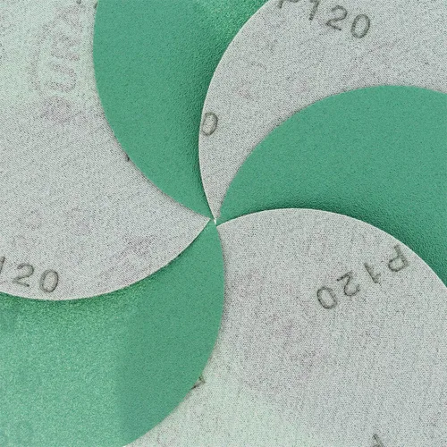 Miniatura 2 de Dura-Gold Discos de lijado de película verde de 5 pulgadas de alta calidad, grano 120 (caja de 50), discos de papel de lija con respaldo de gancho