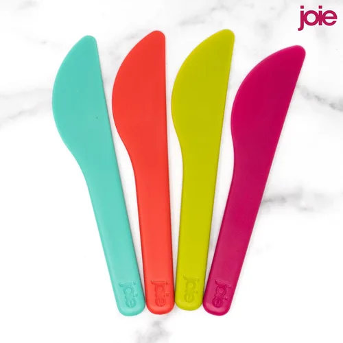 Miniatura 6 de Joie Juego de esparcidores, cuchillos de plástico reutilizables, fuertes y duraderos, ideal para mantequilla, gelatina, queso crema y mantequilla