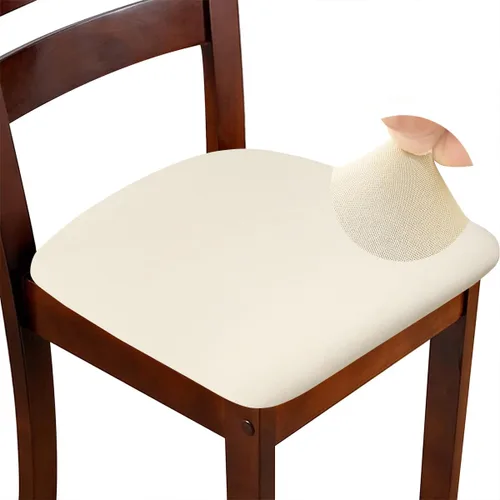 Miniatura 17 de Fundas de asiento para silla, juego de 6, fundas elásticas negras para silla de comedor cuadradas, extraíbles y lavables, protector de asiento