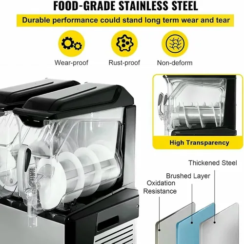 Miniatura 4 de Máquina de granizado de hielo, máquina comercial de hielo fresco para batidos, máquina de granizado de bebidas congeladas, para el hogar, cocina