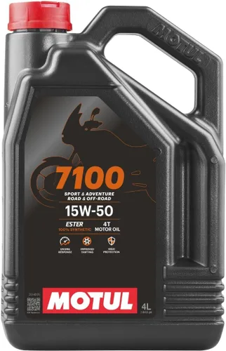 Miniatura 14 de Motul 7100 10W-50 4T 100% Aceite sintético de éster para motor de motocicleta, para carretera y fuera de carretera, 4 litros (104098)