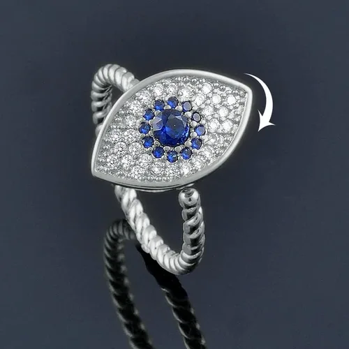 Miniatura 4 de 2024 New Fashion Rotatable Rose Gold Silver Color Cubic Zirconia Flower Spinner Rings For Women Jewelry 2023