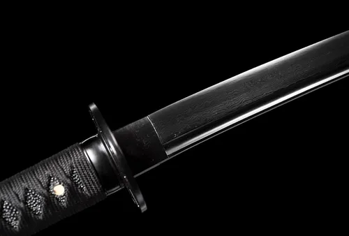 Miniatura 5 de Espada Katana samurái japonesa negra de 41 pulgadas, acero plegado de Damasco funcional