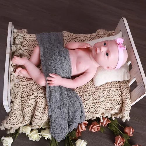 Miniatura 3 de Muñeca de bebé realista de silicona completa de 18.5 pulgadas, muñecas de bebé reborn realistas, juguete y coleccionable de niño calvo