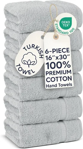Miniatura 111 de Chakir Turkish Linens - Toallas turcas de 100% algodón, suaves y absorbentes (4 paños, color gris)