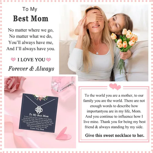 Miniatura 4 de UNGENT THEM Collar de nudo de amor para suegra, regalo de boda, Navidad, cumpleaños para abuela, madrastra, suegra, suegra, suegra, suegra, ahijada