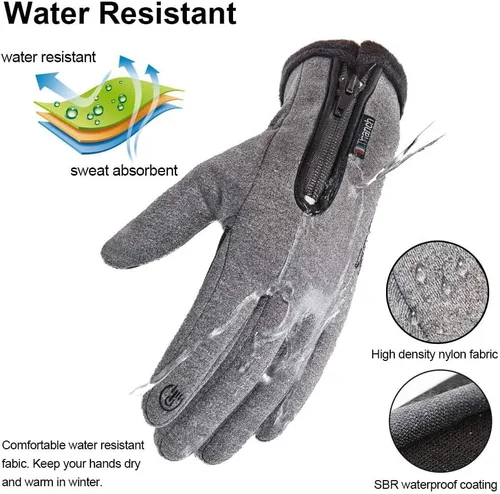 Miniatura 5 de Guantes de invierno cálidos, aptos para pantalla táctil, para clima frío, guantes de conducción, resistentes al viento, antideslizantes, guantes