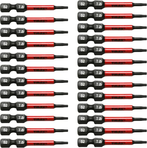 Miniatura 12 de TMAX Juego de puntas de destornillador de cabeza de estrella T6 Torx de 25 piezas, acero S2 de 6 puntos T-6 puntas de inserción de destornillador