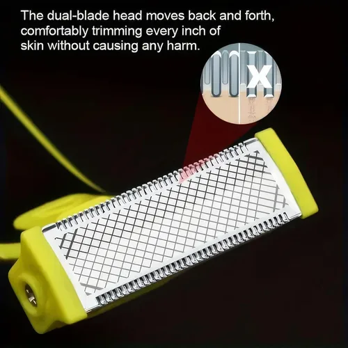 Miniatura 5 de Afeitadora eléctrica para hombre, maquinilla de afeitar de doble hoja para húmedo y seco, lavable de cuerpo completo, recargable por USB, 4