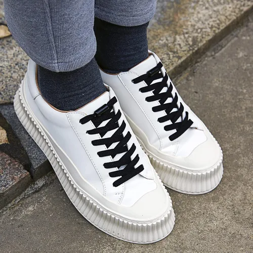 Miniatura 6 de 2 pares de cordones elásticos sin atar para zapatos planos para niños y adultos, sistema de cordones elásticos sin atar