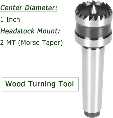 Miniatura 5 de 2MT con torno de 1 pulgada Centro de accionamiento de carpintería herramienta de torneado de carpintería, torno de madera Super Crown Drive Center