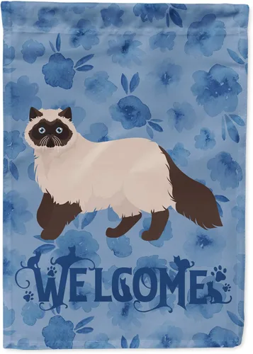 Miniatura 142 de Caroline's Treasures CK4813CHF - Bandera de bienvenida con gato abisinio azul, manga grande, para porche, para colgar en la pared, poliéster