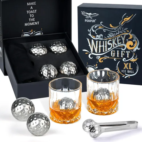 Miniatura 8 de PONPUR Regalos de golfista para hombres, Día del Padre, aniversario, regalos de cumpleaños para papá, él, marido, 4 pelotas de golf de whisky con 1