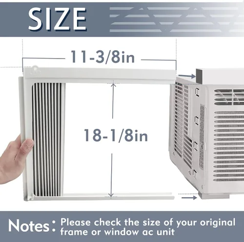 Miniatura 3 de Flamorrow Paneles laterales de aire acondicionado de ventana con marco, se adapta a aires acondicionados de ventana de 22,000 BTU, kit de relleno