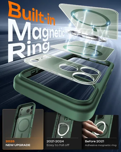 Miniatura 505 de TOCOL Funda para iPhone 11, compatible con Magsafe, protección completa de cámara, imanes integrados, protección contra caídas, funda translúcida