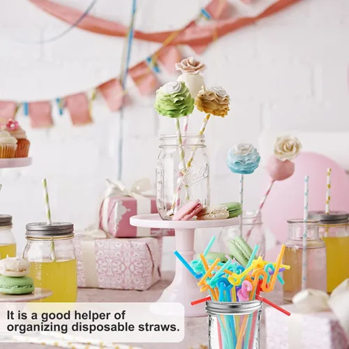 Miniatura 6 de Paquete de 10 tarros Mason con tapa de rana de flores Mason Grid Organizador de flores para el día de San Valentín, hogar, cocina, oficina, boca
