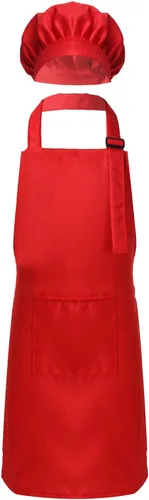 Miniatura 9 de ranrann Conjunto de delantal de chef para niños y niñas, delantales de cocina para cocinar, hornear, entrenamiento, disfraz