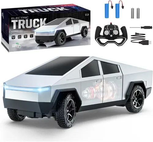 Miniatura 9 de Vehículo de control remoto, camioneta de recogida todoterreno RC de alta velocidad con luz y espacio de carga, juguetes de vehículos eléctricos