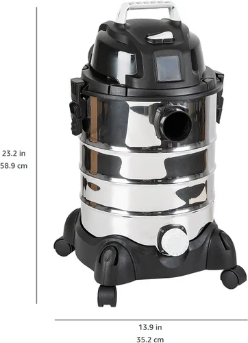 Miniatura 8 de Amazon Basics Aspiradora Húmeda/Seca, 4 galones, 3 HP, Acero Inoxidable, Gris/Negro
