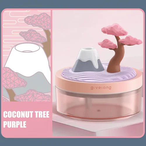 Miniatura 4 de PRATIQUE Mini humidificadores portátiles de escritorio para dormitorio, humidificador pequeño con cerezo, niebla silenciosa, fría, apagado Rosa