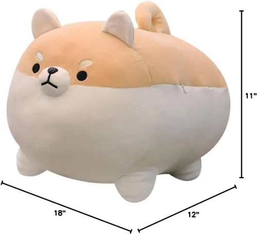 Miniatura 8 de Almohada grande de peluche con forma de perrito, Shiba Inu, Corgi, juguete para niño, niña Marrón