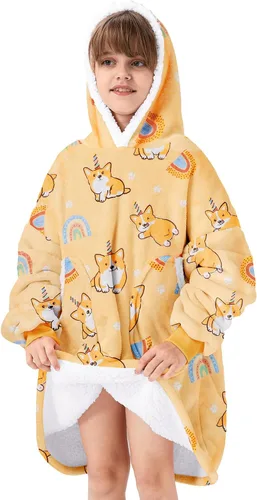 Miniatura 13 de Zando Manta con Capucha Ponible Manta para Niños y Adultos Manta Cómoda con Capucha Sudadera de Gran Tamaño Sherpa Forro Polar