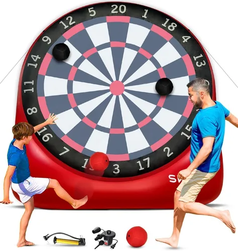 Juegos SWOOC - Dardos gigantes inflables (más de 15 formas de jugar) - Pizarra gigante de dardos de fútbol con bomba de aire - Grandes juegos de