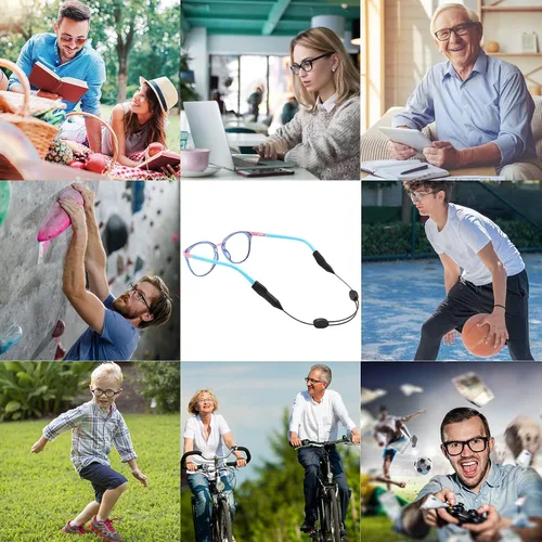 Miniatura 7 de Correa de soporte para lentes de sol – Correas ajustables para gafas de sol para niños – Soportes para gafas alrededor del cuello – Retenedor