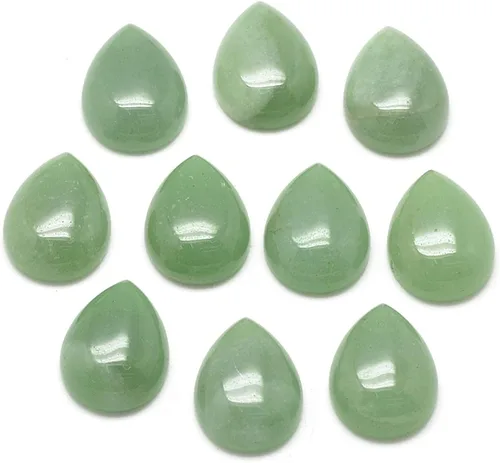 Miniatura 6 de Fashewelry Cuentas de cabujones de espalda plana de lágrima natural Cuarzo rosa