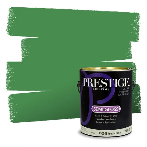 Miniatura 177 de Prestige Paints - Pintura exterior e imprimación en uno, 1 galón, plano, compatibilidad comparable con el color menta «Whipped Mint» de Behr