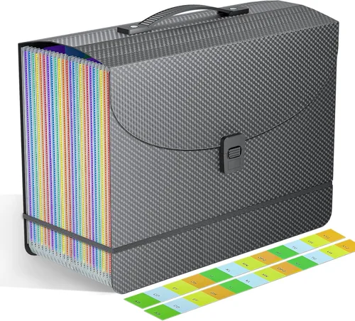 Miniatura 8 de Organizador de archivos de acordeón/carpeta de archivos expandible con asa, caja de archivo de 13 bolsillos, perfecta para soporte de Mate