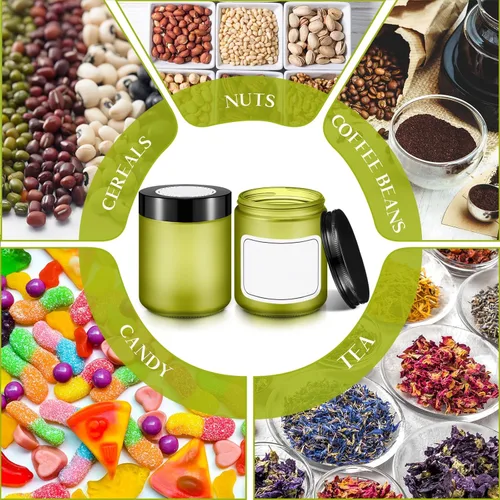 Miniatura 5 de Norme 24 Frascos de Vidrio de 4 oz con Tapas Herméticos Redondos a Prueba de Fugas Vacíos para Cosméticos con Forros Internos en la Tapa para Verde