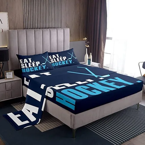 Miniatura 17 de Feelyou Football Bed Sheets Set Twin Size Basketball Sports Deep Pocket Fitted Sheet Soccer Ball Game Bedding Sets Black Baseball Gaming Soft Bed