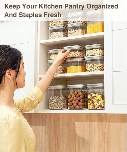 Miniatura 3 de Melovom Juego de Contenedores de Almacenamiento de Alimentos Pop Contenedores de Almacenamiento de Alimentos Herméticos con Tapas Pop, Organización