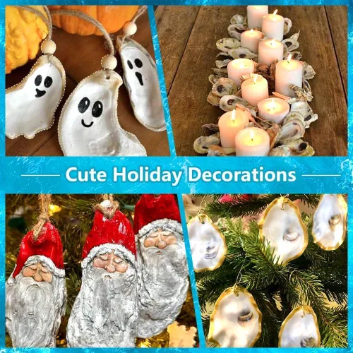 Miniatura 3 de Concha de ostra grande de 3 a 4 pulgadas para manualidades, 15 conchas de ostras naturales reales a granel para decoración del hogar, decoración