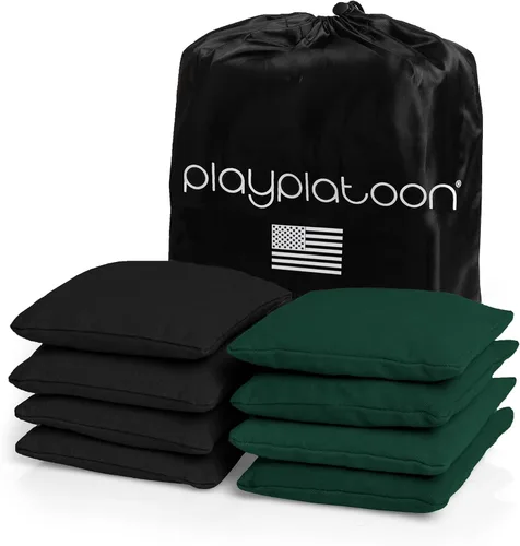 Miniatura 40 de Play Platoon Bolsas de Cornhole Resistentes a la Intemperie - Juego de 8 Bolsas de Frijoles Reglamentarias para Lanzar - Tamaño y Peso Profesional