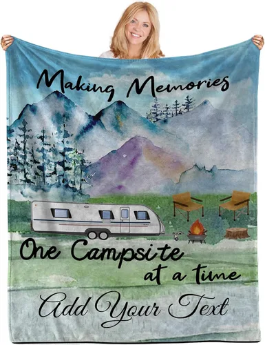 Miniatura 8 de Manta de campamento personalizada con foto, manta con nombre personalizado, accesorios personalizados para cámper, regalos personalizados