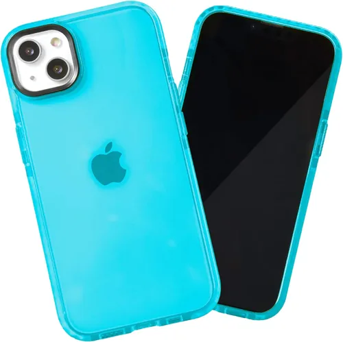 Miniatura 45 de SteepLab Funda de barrera para iPhone 13, protección de 360 grados que absorbe impactos con bisel elevado y colores llamativos (cielo azul brillante)