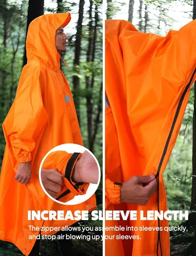 Miniatura 154 de ANYOO Poncho de lluvia con capucha para adultos, impermeable, ligero, para hombres y mujeres, chaqueta de lluvia reutilizable para emergencias al