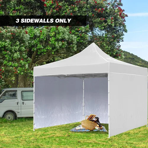 Miniatura 7 de REDCAMP Toldo instantáneo de 10 x 6.2 pies para toldo desplegable de 10 x 10 pies, paquete de 3 parasoles solares, color blanco