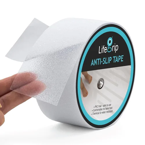 Miniatura 12 de Lifegrip - Cinta de tracción antideslizante, 4 pulgadas x 38 pies, mejor agarre, fricción, adhesivo abrasivo para escaleras, peldaños de pisada