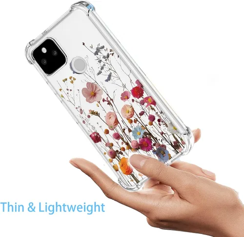 Miniatura 2 de Funda para Google Pixel 5A con patrón floral transparente, funda suave a prueba de golpes para Google 5A, bonita flor Pretty Flower